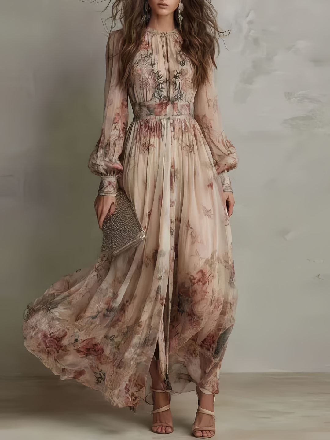 elodie floral long sleeve maxi dress Elodie Floral Long Sleeve Maxi Dress (Women)